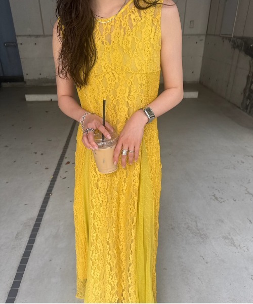 Ameri（アメリ） ワンピース MEDI SWITCH LACE SOFT DRESS : ZOZOTOWN