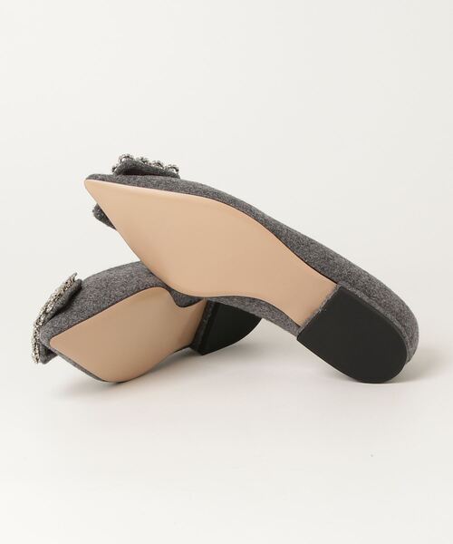 PIPPICHIC グレー ビジュー付きフラットシューズ 38 PIPPICHIC グレー