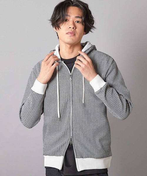 ユニオンステーション（UNION STATION）/ワッフルニット ジップアップパーカー UNION STATION（ユニオンステーション） パーカー ワッフルニット