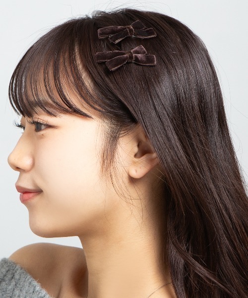 ヘアピン 「2個1セット」ベロア ミニリボン : ZOZOTOWN Yahoo!店
