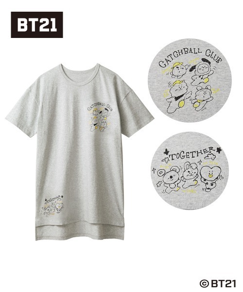 SMILELAND tシャツ 半袖 「BT21」ゆるシルエットプリントチュニックT