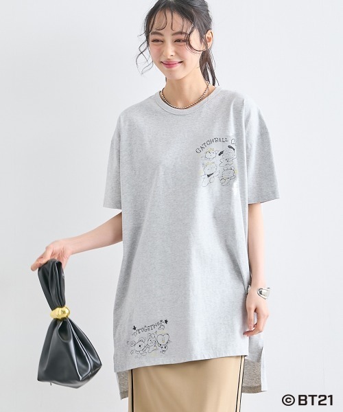 SMILELAND tシャツ 半袖 「BT21」ゆるシルエットプリントチュニックT