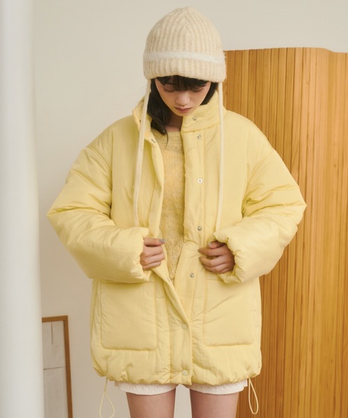 REMOON ダウンコート ダウンジャケット スタンドカラーボリューム