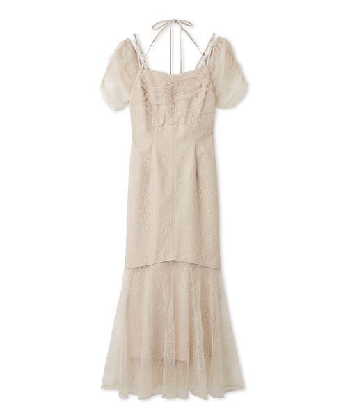 SNIDEL（スナイデル） ワンピース ギャザードレープレースドレス