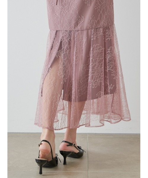 SNIDEL（スナイデル） ワンピース ギャザードレープレースドレス