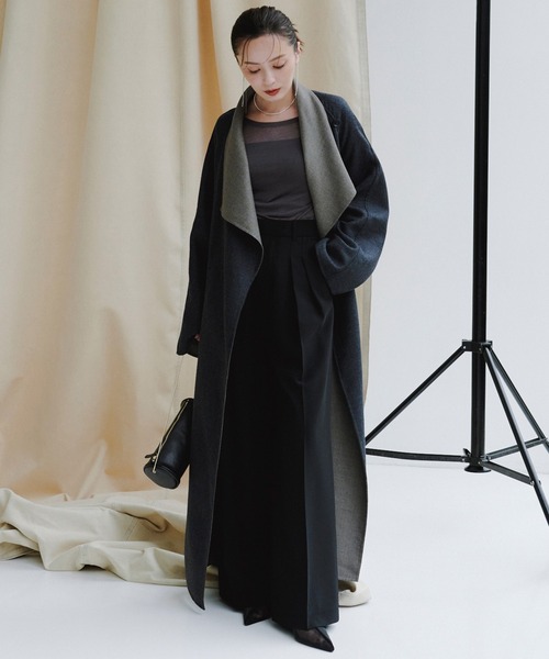 anuans（アニュアンス） ピーコート pコート ウールリバーオーバー