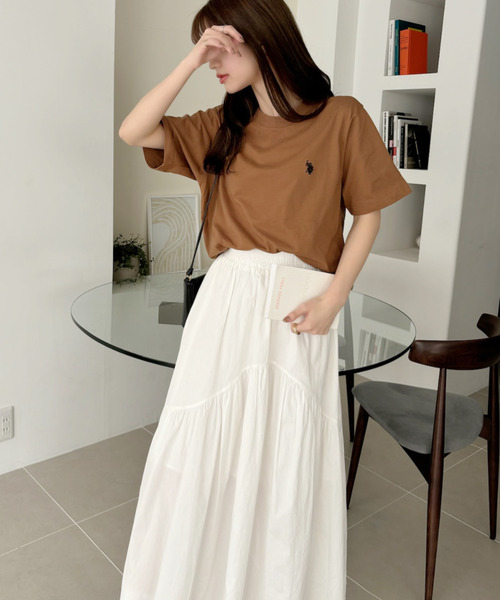 「U.S. POLO ASSN.」 半袖Tシャツ L サーモンピンク レディース_画像2