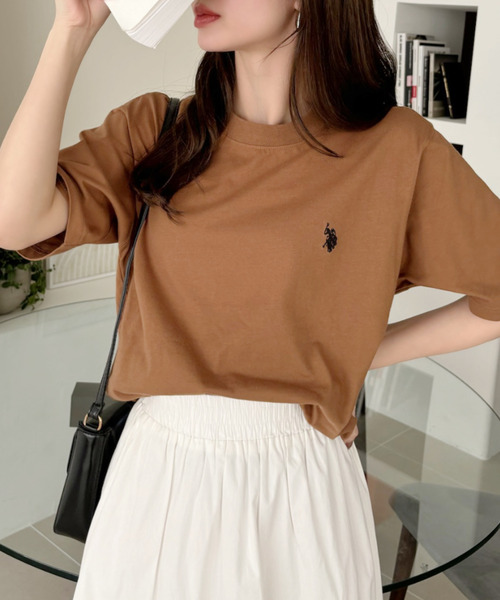 「U.S. POLO ASSN.」 半袖Tシャツ L サーモンピンク レディース_画像7