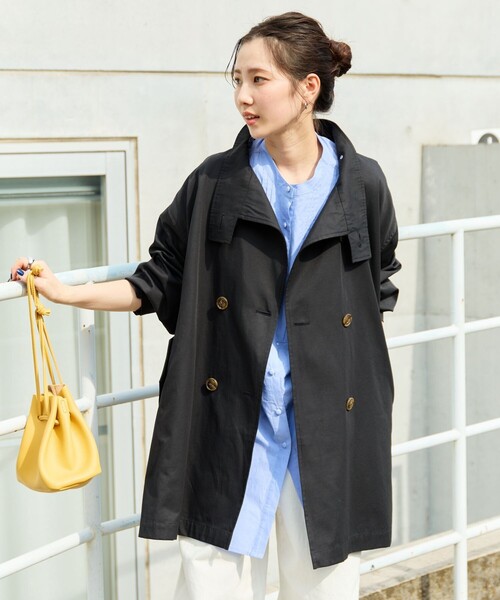 FREAK'S STORE 「FREAK'S STORE」 トレンチコート フリ- ブラック