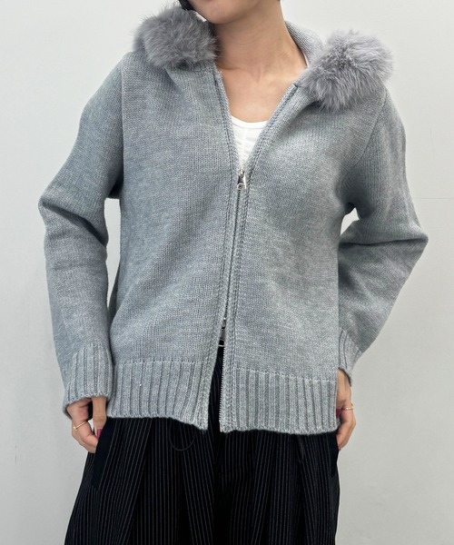 SEN TOKYO パーカー ファーフードニットパーカー レディース メンズ