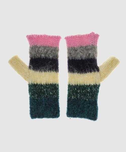 ERL モヘアミトン 手袋 erl ERL（イーアールエル） 手袋 UNISEX STRIPED ALPACA MOHAIR MITTEN