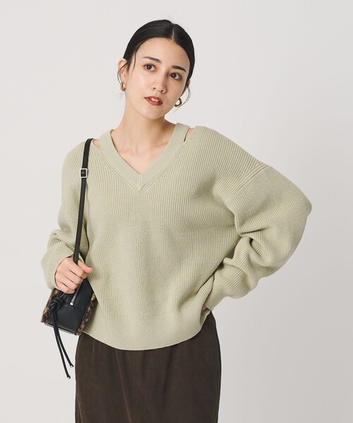 BEAUTY＆YOUTH UNITED ARROWS ニット セーター アゼ スリットVネック