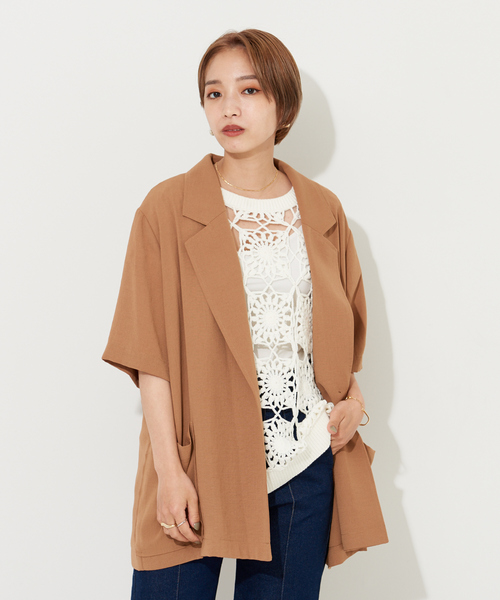 「NOMINE」 7分袖シャツ フリー ベージュ レディース_画像3