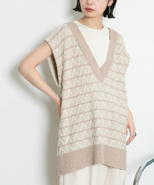 「KBF」 ノースリーブニット ONE ブラック系その他 レディース_画像2