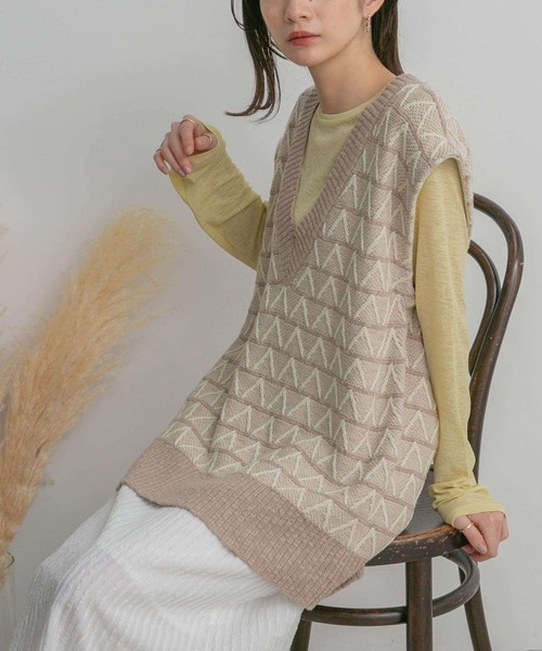 「KBF」 ノースリーブニット ONE ブラック系その他 レディース_画像3