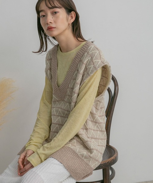 「KBF」 ノースリーブニット ONE ブラック系その他 レディース_画像9