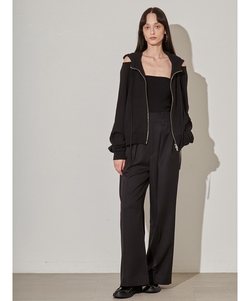 「styling/」 ジップアップパーカー FREE アイボリー レディース_画像3