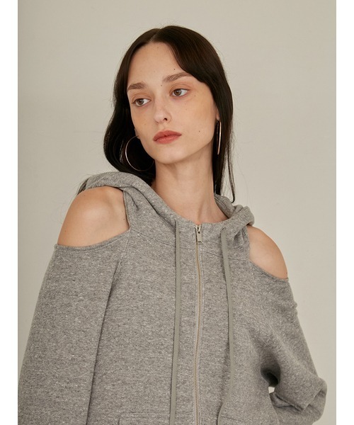 「styling/」 ジップアップパーカー FREE アイボリー レディース_画像4