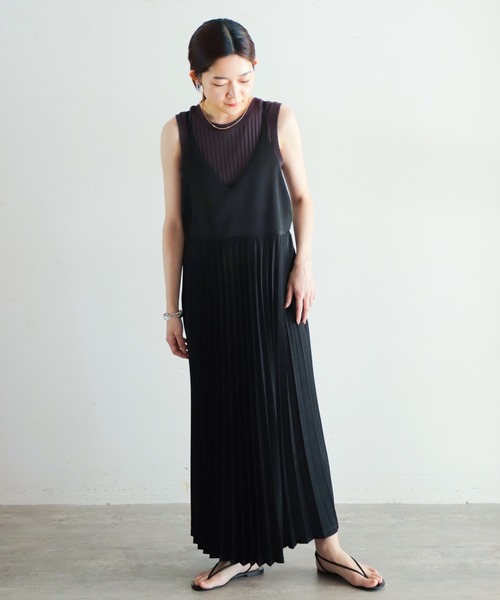 「NOMBRE IMPAIR」 キャミソールワンピース FREE ブラック レディース_画像4