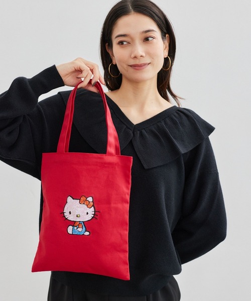 HELLO KITTY 小型キャンバスバスケット 赤 HELLO KITTY 小型キャンバス