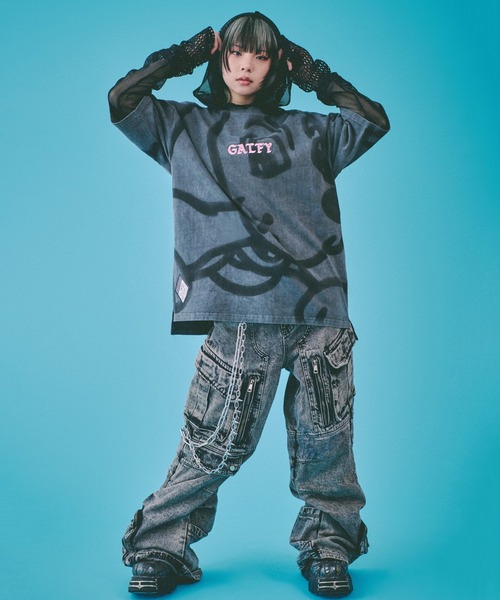 「GALFY」 半袖Tシャツ L ブラック メンズの画像