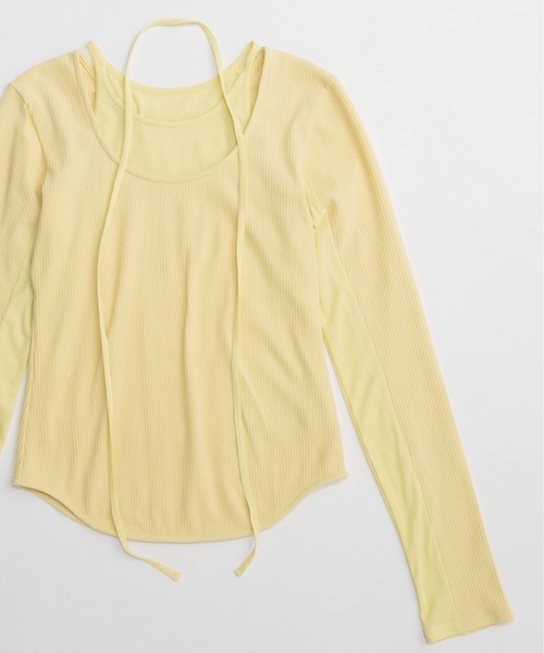 MAISON SPECIAL（メゾンスペシャル） tシャツ Layered Rib Top