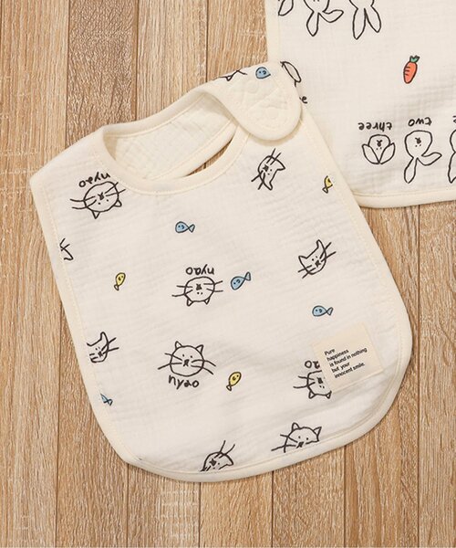 スタイ・よだれかけ order page BREEZE（ブリーズ） スタイ よだれかけ ねこ・うさぎ大判ガーゼスタイ