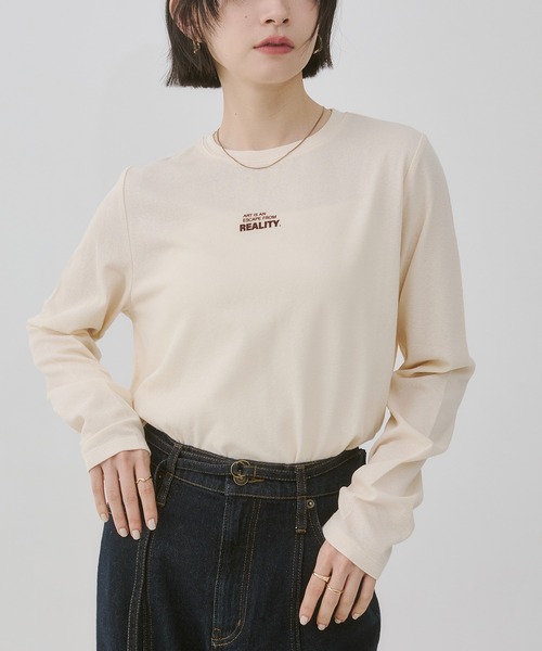 hunch（ハンチ） tシャツ フロッキー ロゴ 長袖Tシャツ レディース 