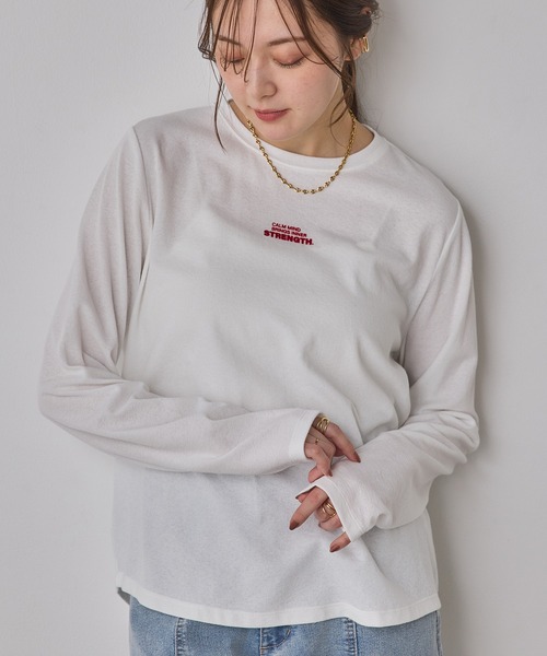 hunch（ハンチ） tシャツ フロッキー ロゴ 長袖Tシャツ レディース 