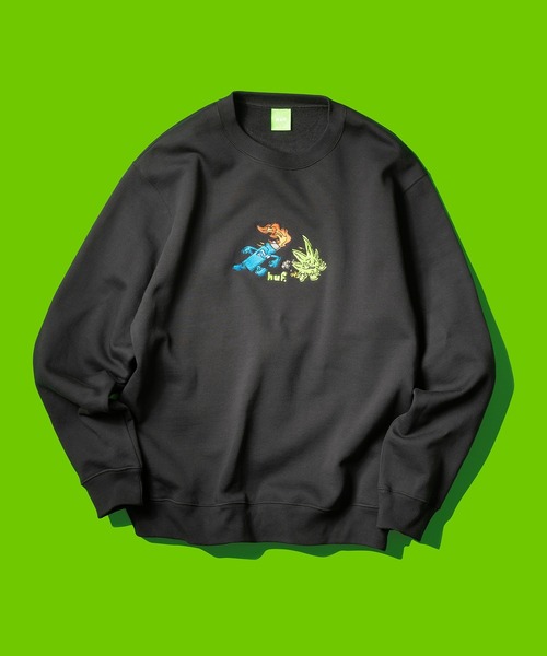「HUF」 スウェットカットソー LARGE ブラック メンズ