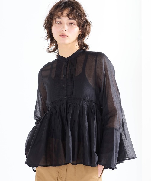 Marilyn Moon（マリリンムーン） ブラウス シャツ sheer starched 