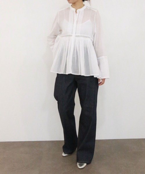 Marilyn Moon（マリリンムーン） ブラウス シャツ sheer starched