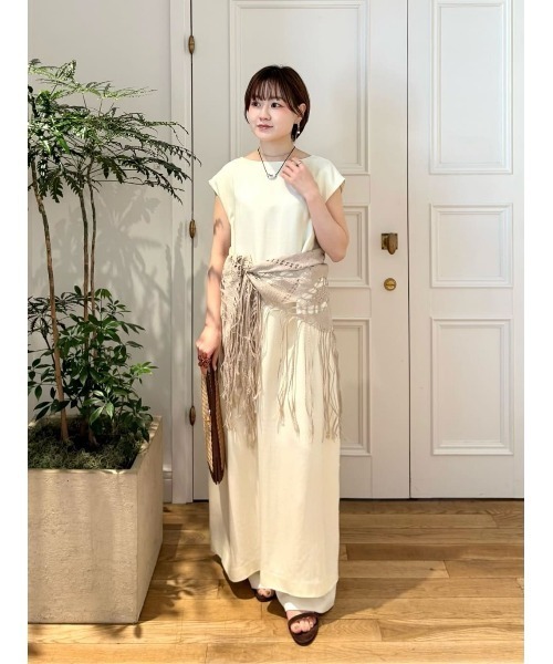 ワンピース ヴィスコースバックオープンワンピースの画像