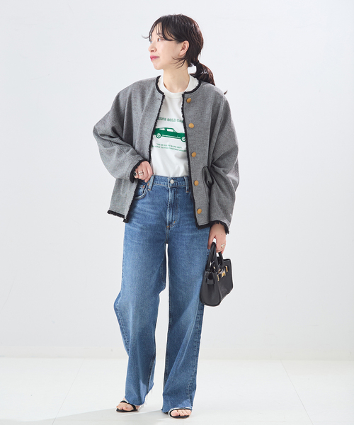 【美品】ジャーナルスタンダードレサージュ/ノーカラー金ボタン紺ジャケット journal standard L'essage（ジャーナルスタンダードレサージュ）の