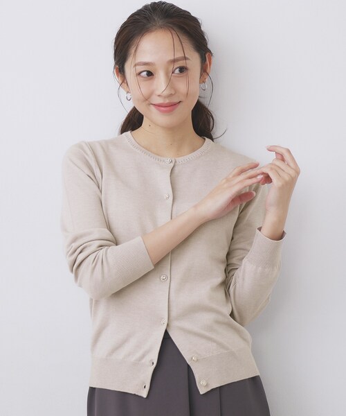 グリコ C麻クルーネックカーディガン IENA IENA（イエナ）の「コットン麻クルーネックカーディガン