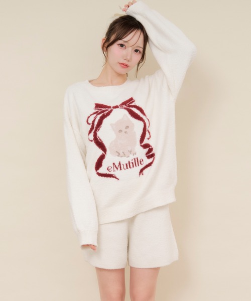 パジャマ ルームウェア 「SET ITEM」キャットモチーフニット