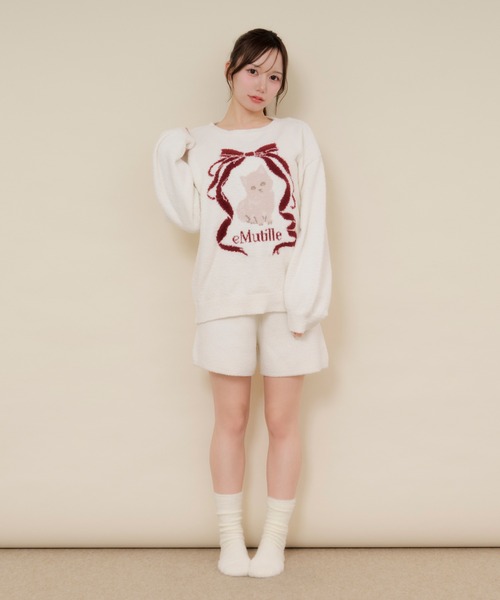 パジャマ ルームウェア 「SET ITEM」キャットモチーフニット