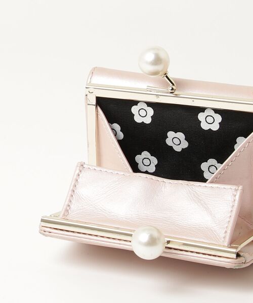 MARY QUANT ピンク 二つ折り財布 マリークワント 牛革 二つ折り財布 レザー ウォレット ピンク 新品未