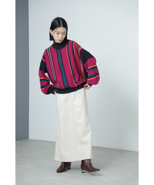 「Mirror Mirror on the wall」 長袖ニット ONE SIZE ブラック レディース_画像2