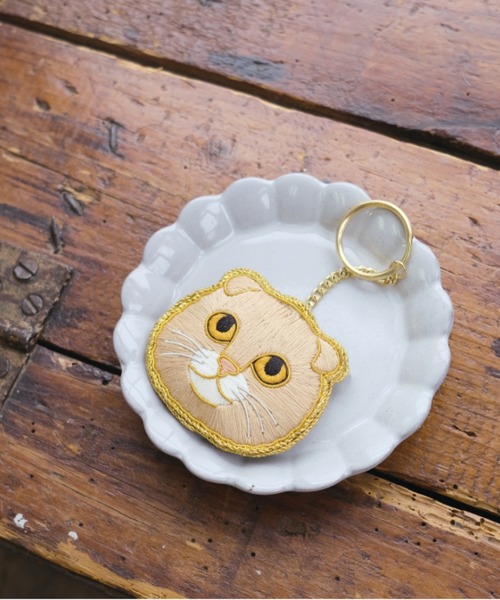 キーホルダー 「Nyatelier/ニャトリエ」ハンドメイド 刺繍 猫