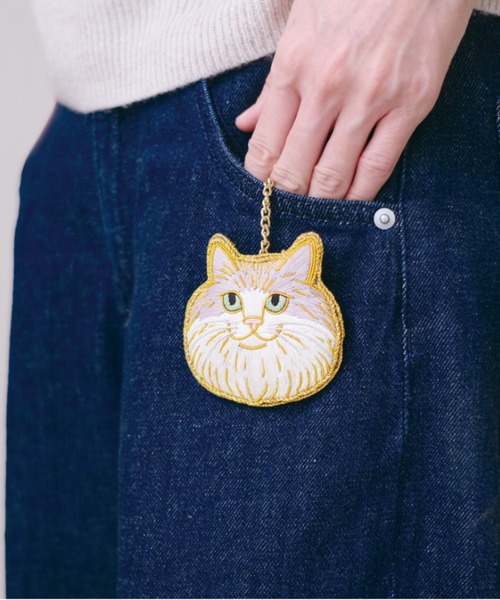 キーホルダー 「Nyatelier/ニャトリエ」ハンドメイド 刺繍 猫