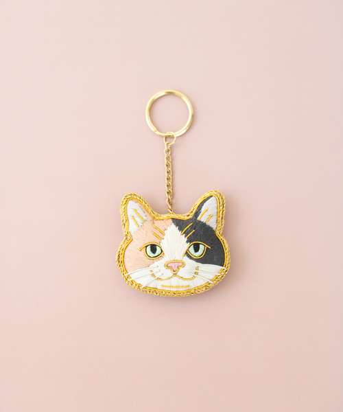 キーホルダー 「Nyatelier/ニャトリエ」ハンドメイド 刺繍 猫