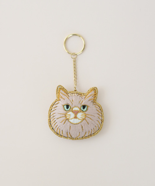キーホルダー 「Nyatelier/ニャトリエ」ハンドメイド 刺繍 猫