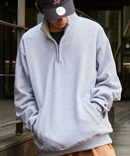 「Champion」 スウェットカットソー X-LARGE ライトグレー メンズ