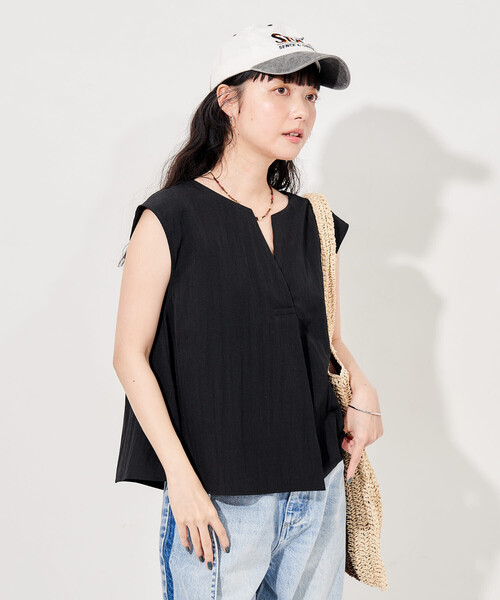 セットアップ 「セットアイテム」 SUMMERCOOL スキッパーブラウスセットアップ/接触冷感 レディースの画像