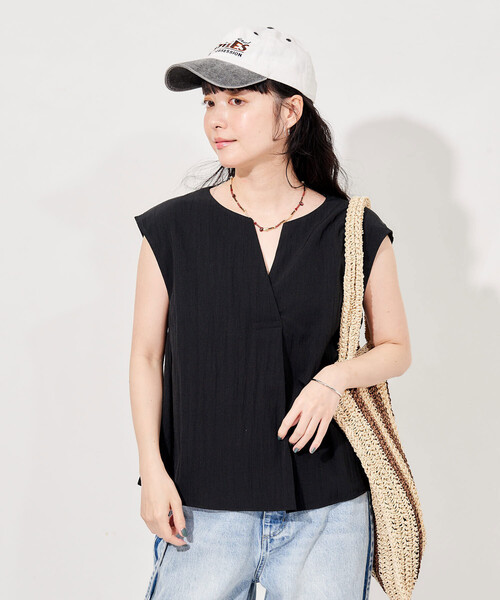 セットアップ 「セットアイテム」 SUMMERCOOL スキッパーブラウスセットアップ/接触冷感 レディースの画像