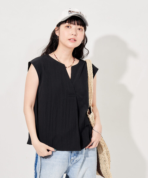 セットアップ 「セットアイテム」 SUMMERCOOL スキッパーブラウスセットアップ/接触冷感 レディースの画像