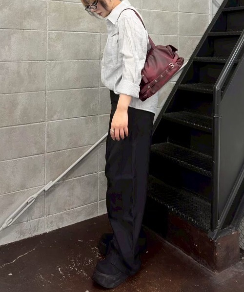 パンツ hacchikun1010 Chikashitsu+（チカシツプラス） ワイドパンツ スラックス