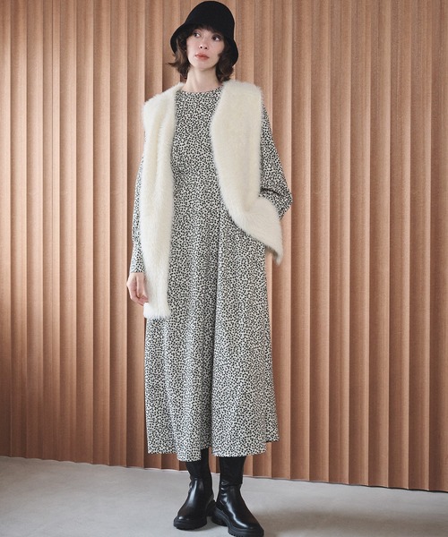 「N.（N. Natural Beauty Basic）」 長袖ワンピース SMALL ブルー系その他 レディース_画像4