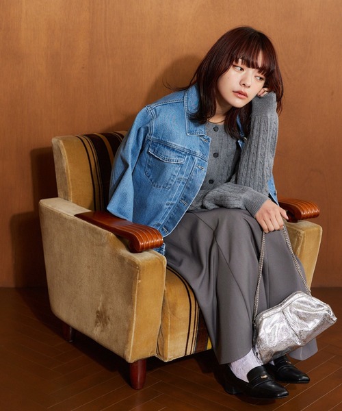 「mysty woman」 デニムジャケット FREE ブルー レディース_画像3